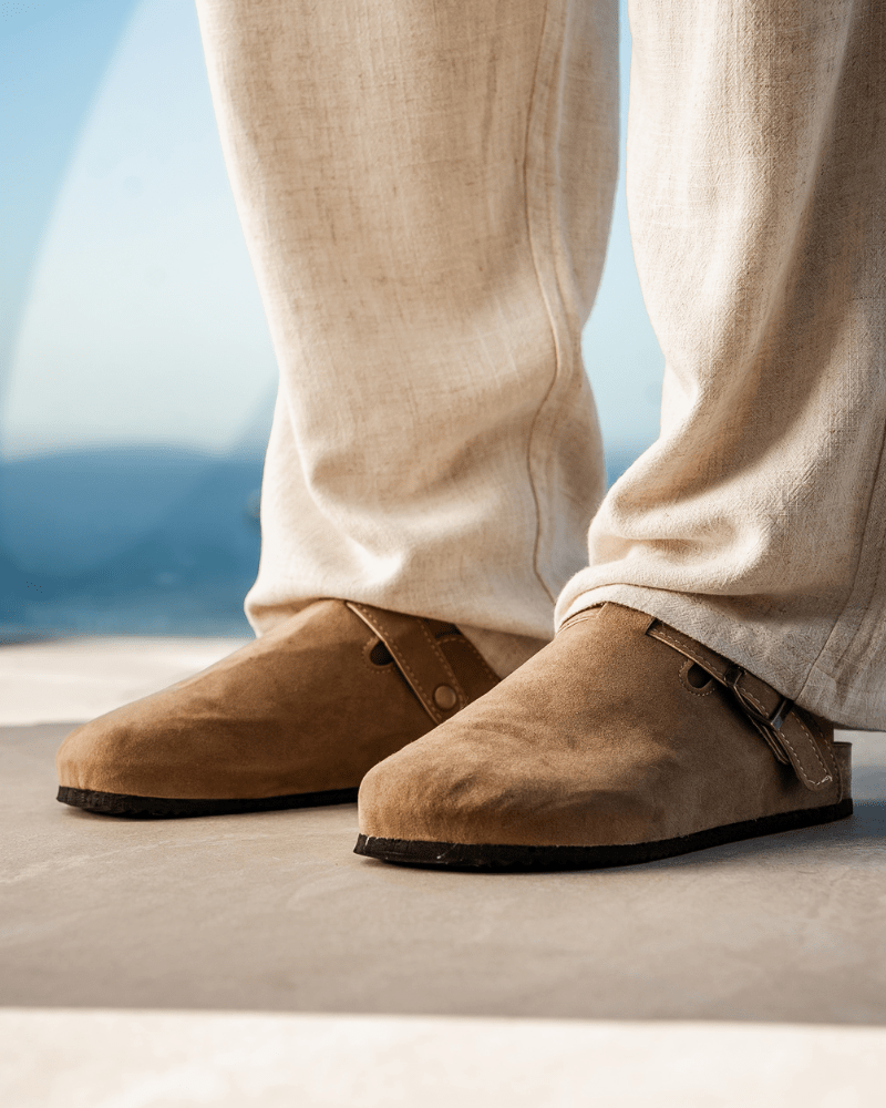 OLD HARBOUR HANDSEWN SUEDE CLOGS