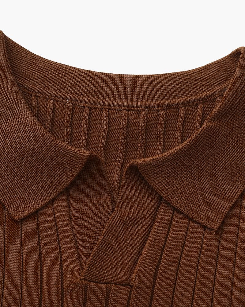 VILLASIMIUS RIB OPEN-COLLAR POLO