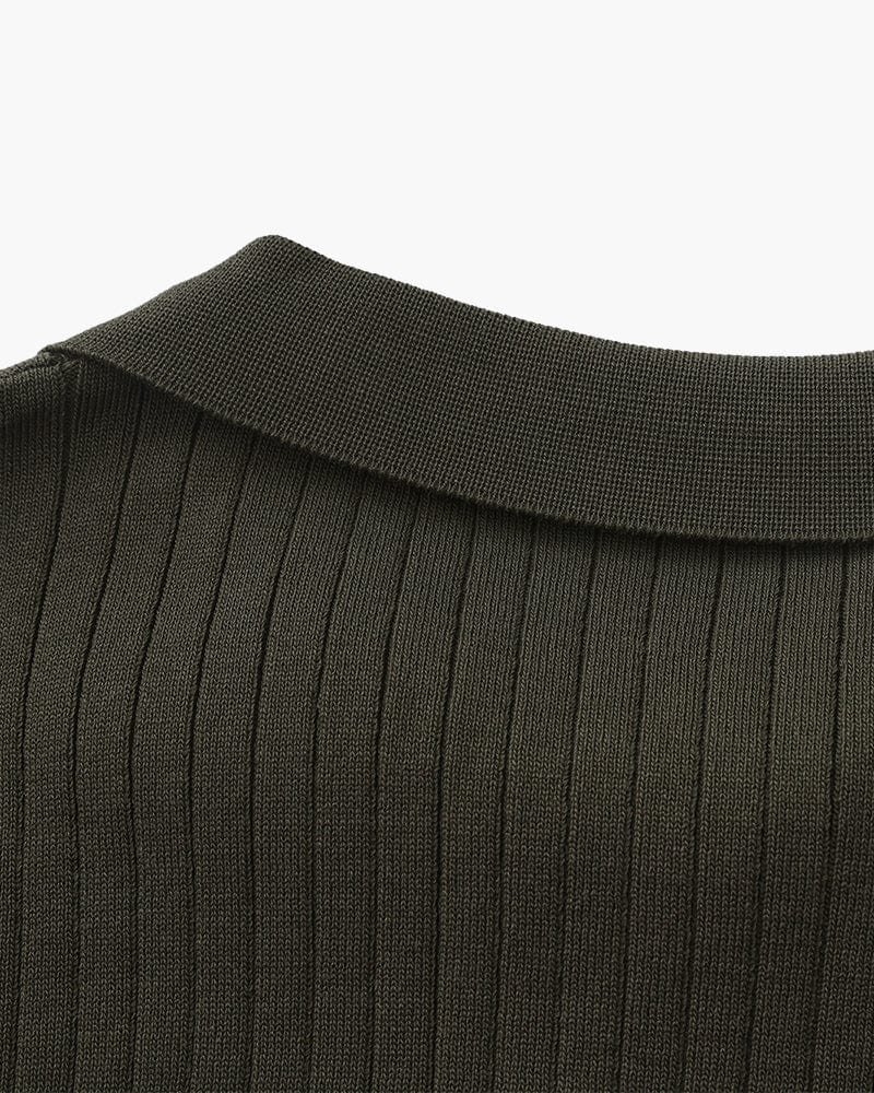 VILLASIMIUS RIB OPEN-COLLAR POLO