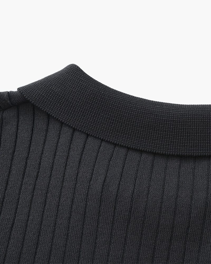 VILLASIMIUS RIB OPEN-COLLAR POLO