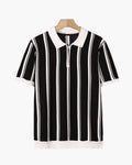 BELLAGIO STRIPED ZIP POLO