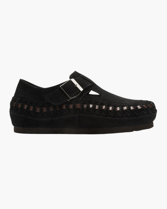 LINDHOLM WOVEN SUEDE BUCKLE SHOES