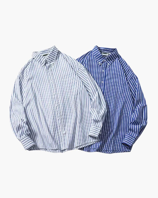 ALIZÉ STRIPED OVERSHIRT COTTON BLEND