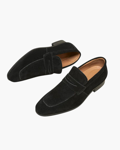 HAVNDAL HANDGENÄHTE KALBS-WILDLEDER-SLIPPER