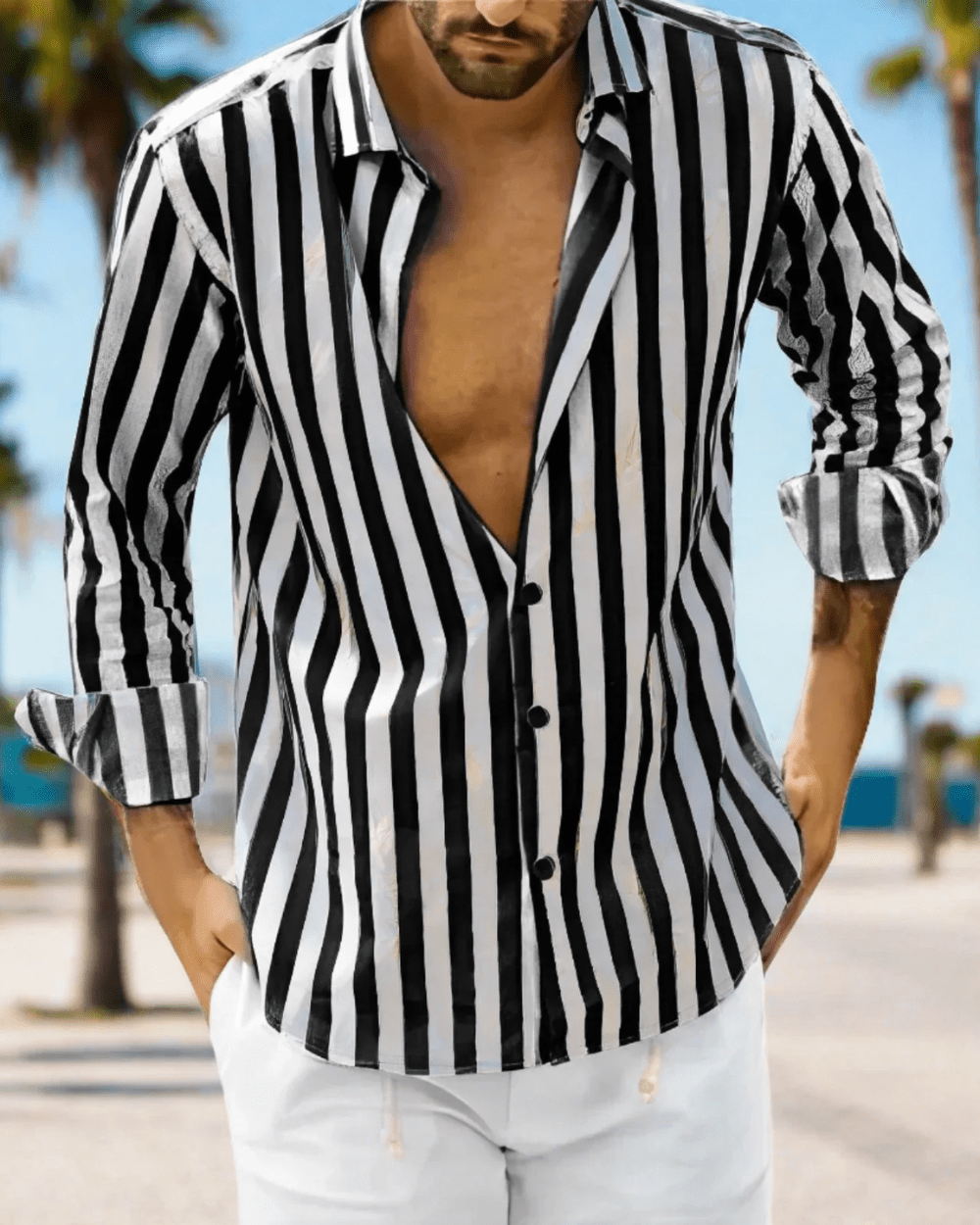 CAMISA LUCETTE EM ALGODÃO ÀS RISCAS