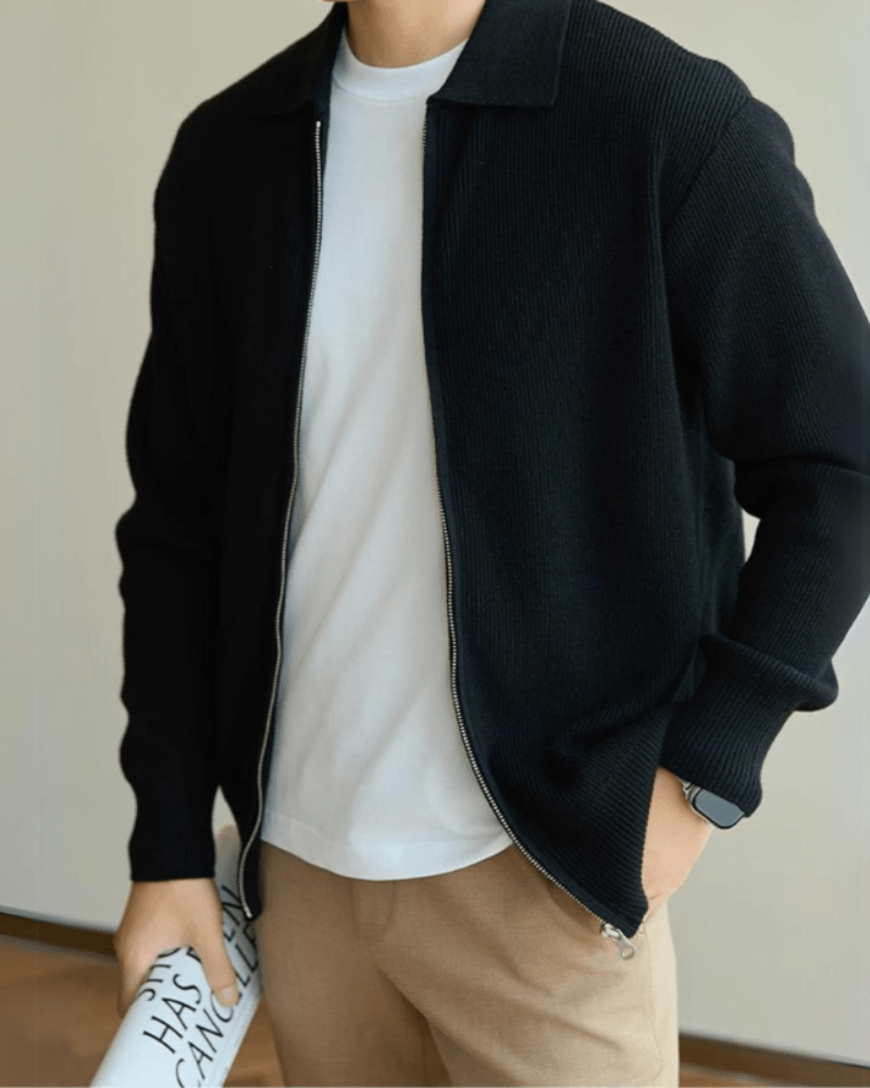 VALENCIA STRUCTURED WOOL ZIP