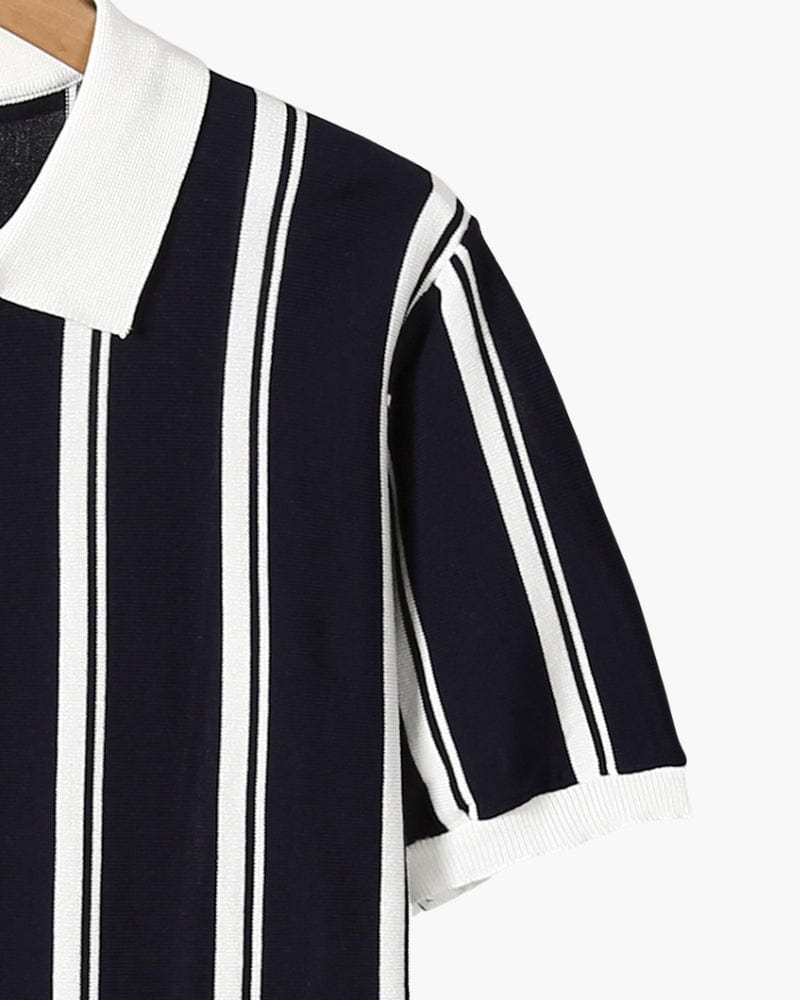 BELLAGIO STRIPED ZIP POLO