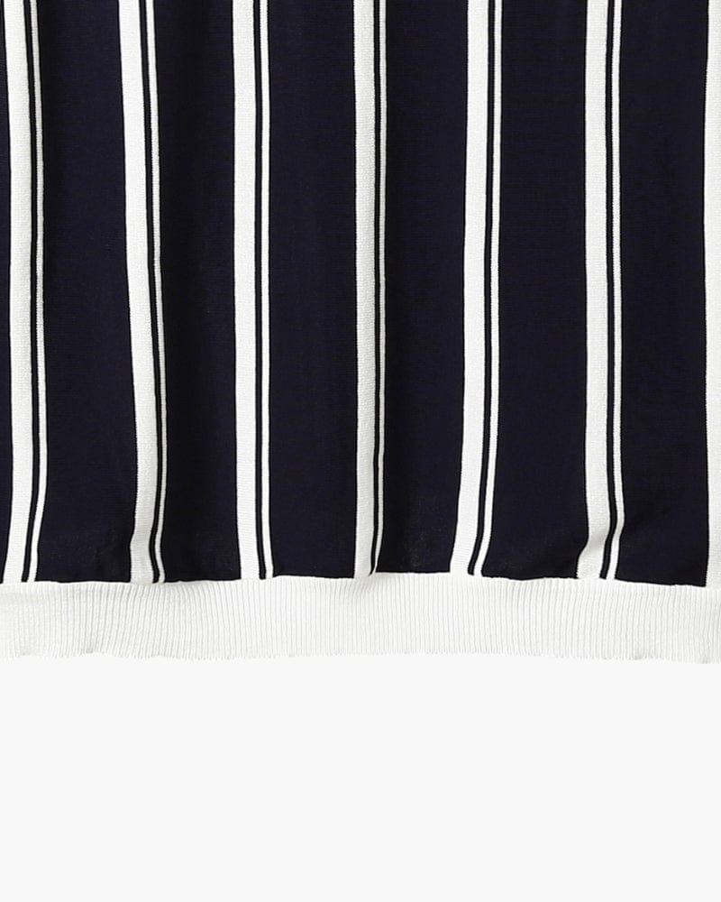 BELLAGIO STRIPED ZIP POLO