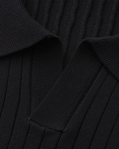 VILLASIMIUS RIB OPEN-COLLAR POLO