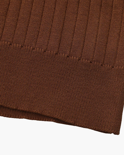 VILLASIMIUS RIB OPEN-COLLAR POLO