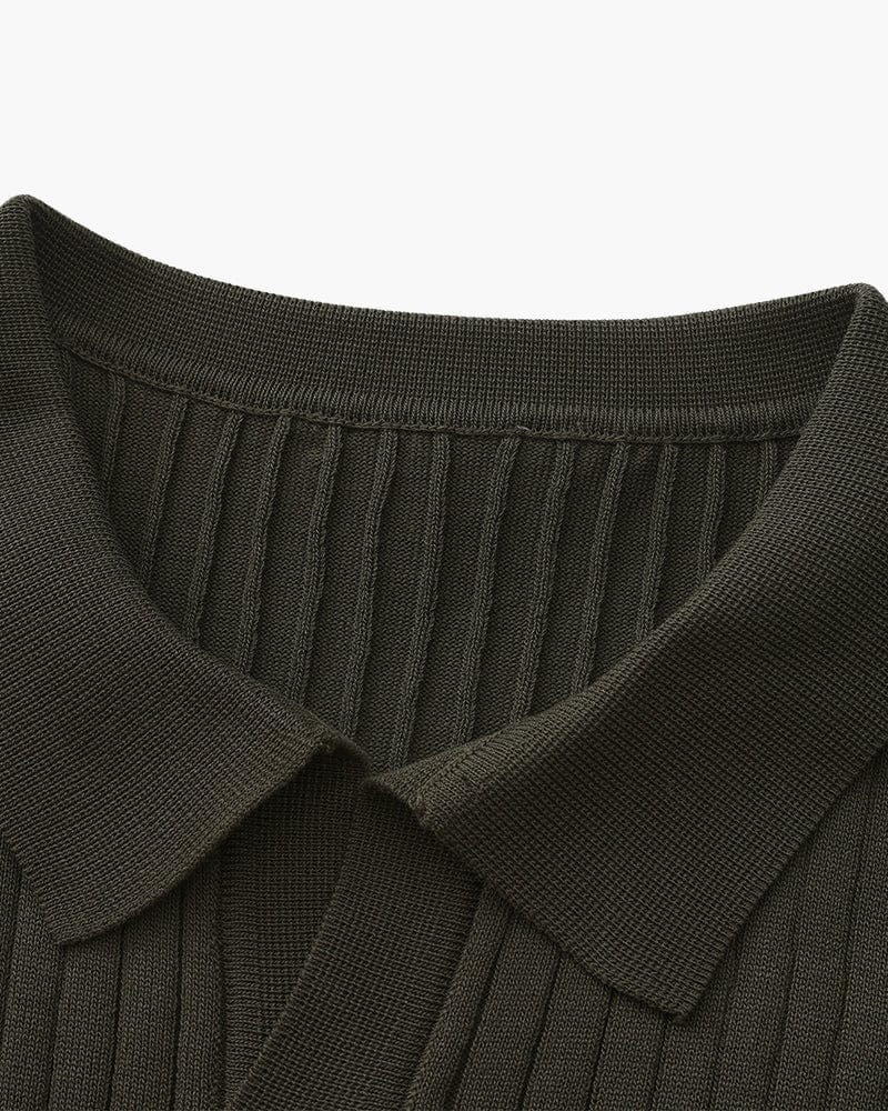 VILLASIMIUS RIB OPEN-COLLAR POLO