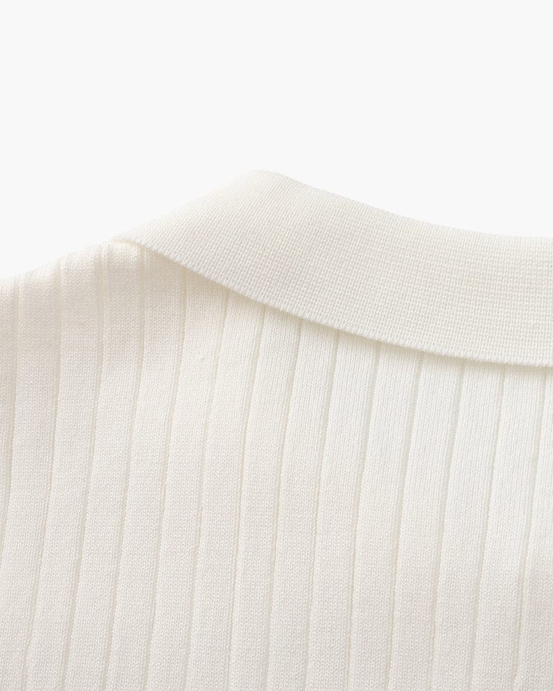 VILLASIMIUS RIB OPEN-COLLAR POLO