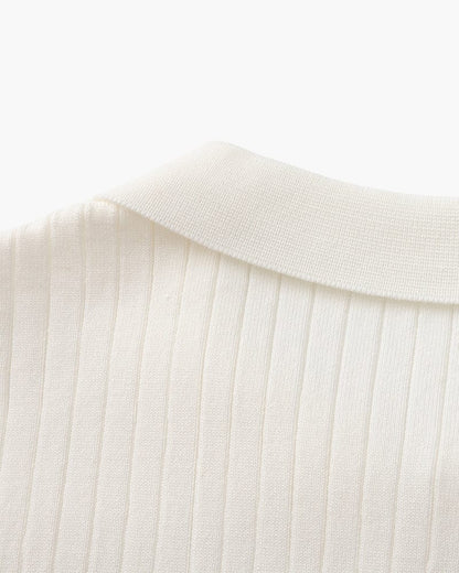 VILLASIMIUS RIB OPEN-COLLAR POLO
