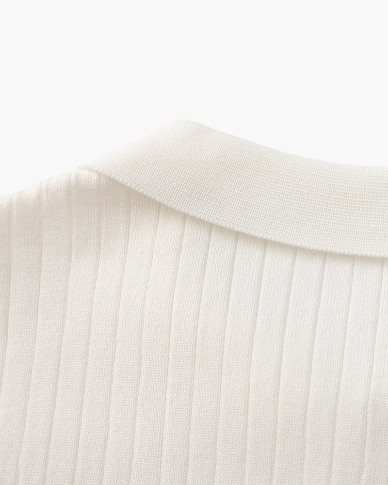 VILLASIMIUS RIB OPEN-COLLAR POLO
