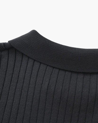 VILLASIMIUS RIB OPEN-COLLAR POLO