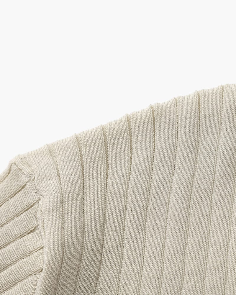 VILLASIMIUS RIB OPEN-COLLAR POLO