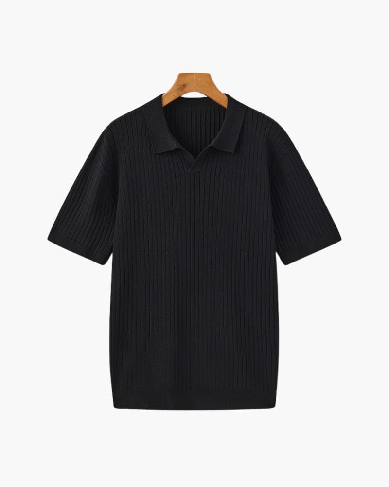 VILLASIMIUS RIB OPEN-COLLAR POLO