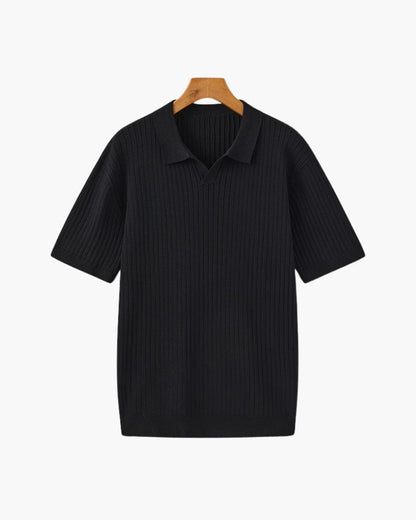 VILLASIMIUS RIB OPEN-COLLAR POLO