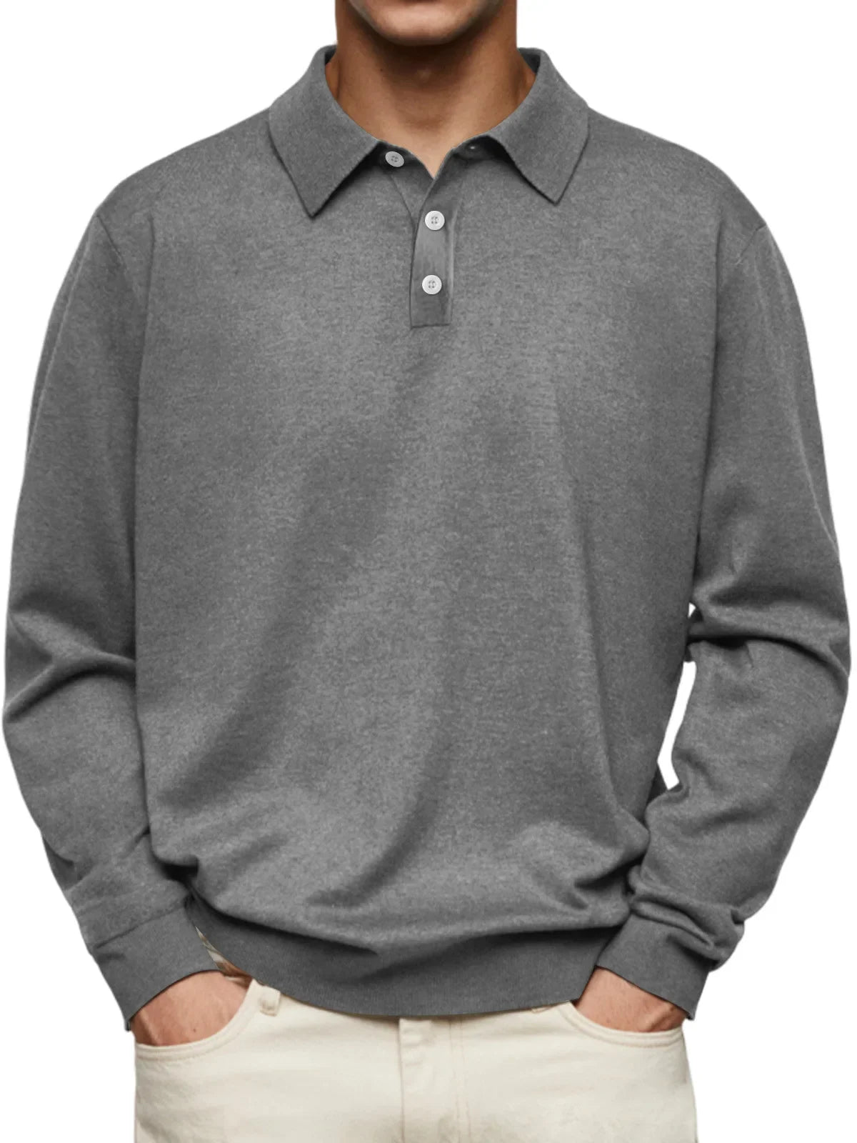 CASUAL LONG SLEEVE POLO SHIRT
