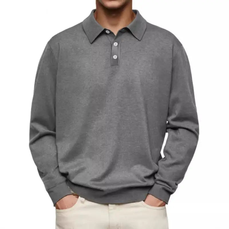 CASUAL LONG SLEEVE POLO SHIRT